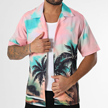 Classic Series - Roze Groen Bruin Korte Mouw Shirt