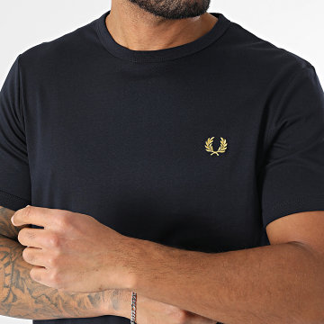 Fred Perry - M3519 Camiseta Ringer Azul Marino