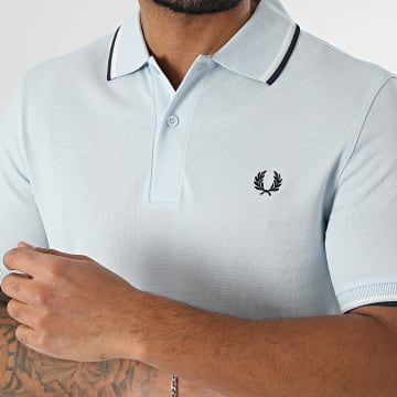 Fred Perry - Polo Manches Courtes Twin Tipped MM3600 Bleu Clair