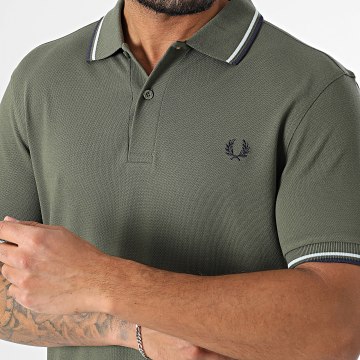 Fred Perry - Polo Manches Courtes Twin Tipped MM3600 Vert Kaki
