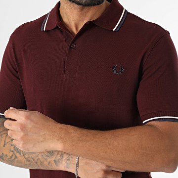 Fred Perry - Polo Manches Courtes Twin Tipped MM3600 Bordeaux
