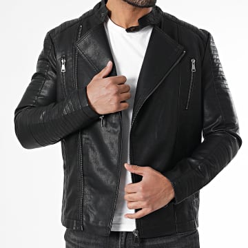 Frilivin - Chaqueta de piel sintética negra