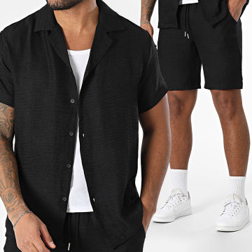 Frilivin - Ensemble Chemise Manches Courtes Et Short Jogging Noir