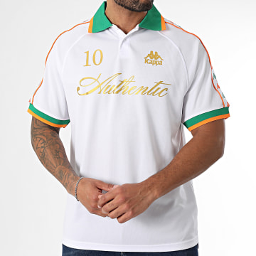 Kappa - Polo Manga Corta Banda 351T3FW Blanco Verde Naranja Oro