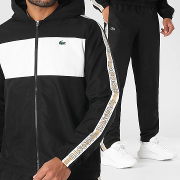 Lacoste - Ensemble Veste Zippée Capuche Et Pantalon Jogging Logo Crocodile Noir