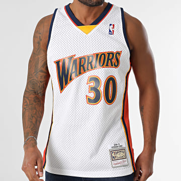 Mitchell and Ness - Camiseta de baloncesto blanca Golden State Warriors