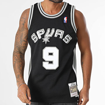 Mitchell and Ness - Camiseta de baloncesto San Antonio Spurs Negro Gris
