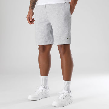 Lacoste - Short Jogging Logo Brodé Crocodile Gris Chiné