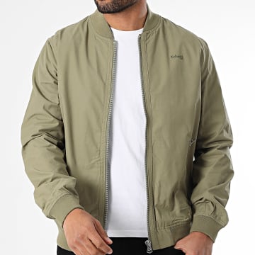 Schott NYC - Chaqueta con cremallera verde caqui Macole