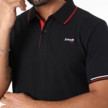 Schott NYC - Polo de manga corta Devon negro