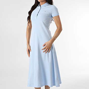 Tommy Jeans - Maxi Damespolo met korte mouwen 0383 Lichtblauw