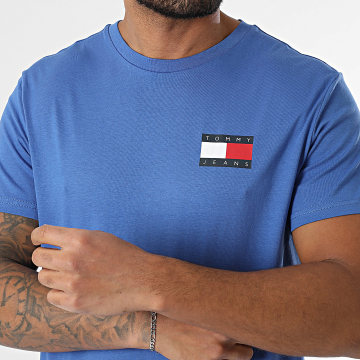 Tommy Jeans - Tee Shirt Slim Essential Flag 0740 Bleu Roi