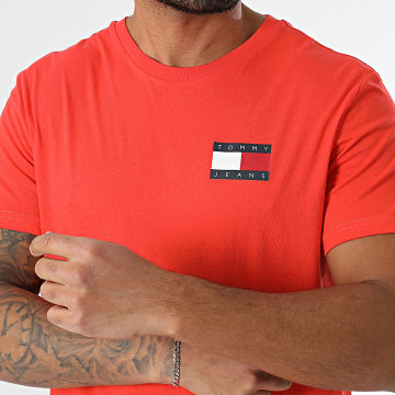 Tommy Jeans - Tee Shirt Slim Essential Flag 0740 Rouge