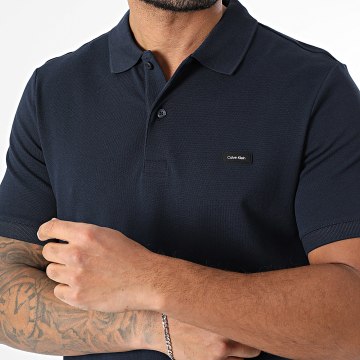 Calvin Klein - Polo Manches Courtes Slim Stretch Pique 1196 Bleu Marine