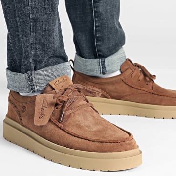 Clarks - Scarpe Polden Moc Cola in pelle scamosciata