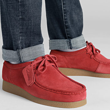 Clarks - Scarpe Wallabee Evo in pelle scamosciata rossa