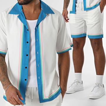 Classic Series - Ensemble Chemise Manches Courtes Et Short Jogging Blanc