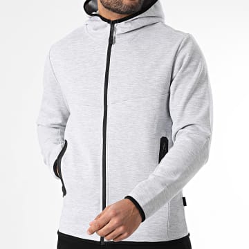 Jack And Jones - Sweat Zippé Capuche Fusion Gris Chiné