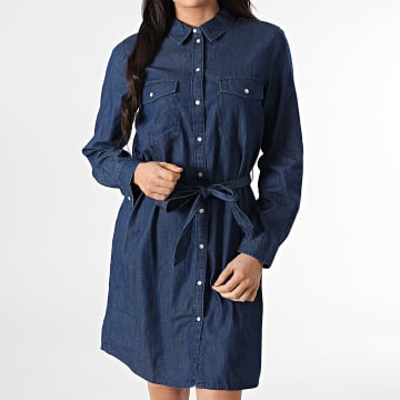 Only - Kai Denim Jurk met lange mouwen - Ruw Blauw