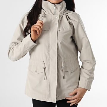 Only - Chaqueta con capucha y cremallera Starline Mujer Beige