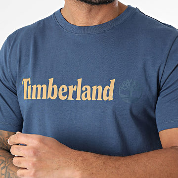 Timberland - T-shirt met lineair logo A5UPQ marineblauw