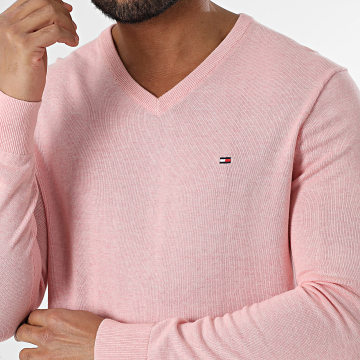 Tommy Hilfiger - Pull Col V Essential Cotton 4745 Rose