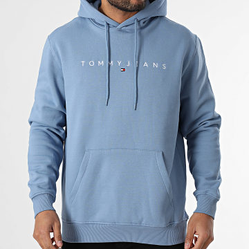 Tommy Jeans - Sweat Capuche Linear Logo 0746 Bleu Clair