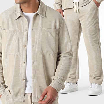 Uniplay - Beige shirt en broek met lange mouwen