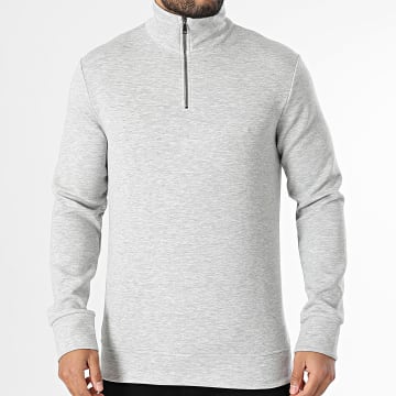 Uniplay - Sweat Col Zippé Gris Chiné