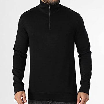 Uniplay - Sweat Col Zippé Noir