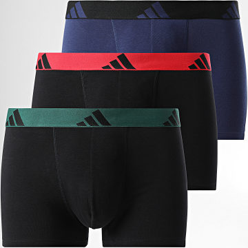 Adidas Sportswear - Lot De 3 Boxers JK3947 Noir Bleu Marine Rouge Vert Foncé