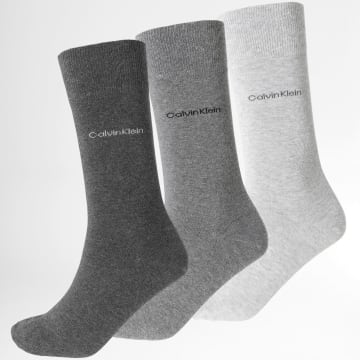 Calvin Klein - Lot De 3 Paires De Chaussettes 701226014 Gris Chiné