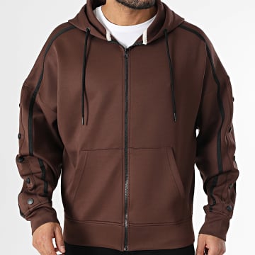 Classic Series - Sweat Zippé Capuche Marron