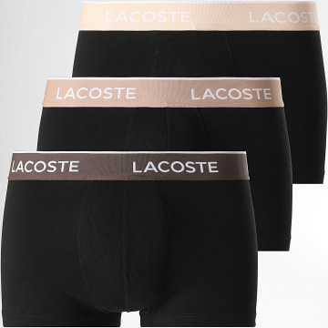 Lacoste - Lot De 3 Boxers Classic Noir Beige Marron