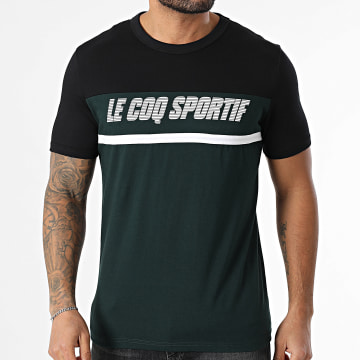 Le Coq Sportif - SP N1 Eigentijds T-shirt 2510040 Zwart Donkergroen