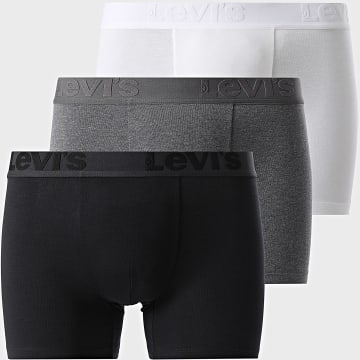 Levi's - Lot De 3 Boxers 905045001 Blanc Noir Gris Chiné