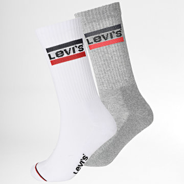 Levi's - Lot De 2 Paires De Chaussettes 901012001 Blanc Gris