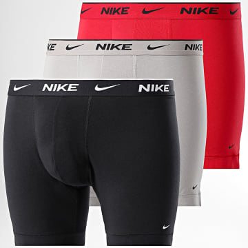 Nike - Lot De 3 Boxers KE1007 Noir Gris Rouge