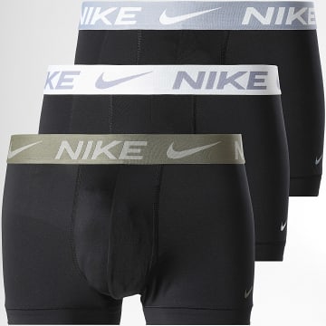 Nike - Lot De 3 Boxers Dri-Fit Essential Micro KE1156 Noir Vert Kaki Gris Blanc