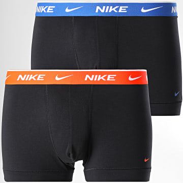 Nike - Set di 2 boxer KE1085 nero arancio blu reale