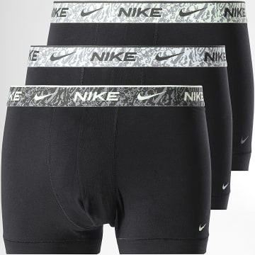 Nike - Lot De 3 Boxers KE1008 Noir Gris Vert Kaki Jaune