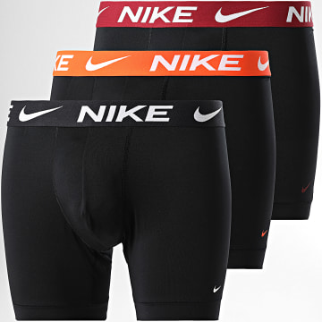 Nike - Set di 3 boxer Dri-Fit Essential Micro KE1157 Nero Arancione Bordeaux