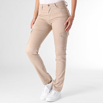 Only - Vaqueros Cargo Beige Brandy Mujer