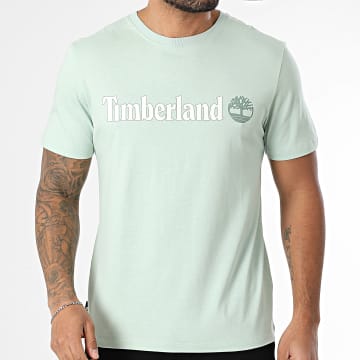 Timberland - Maglietta con logo lineare A5UPQ Verde chiaro