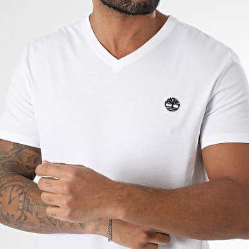 Timberland - Tee Shirt Col V Slim A2BPT Blanc