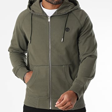 Timberland - Sudadera con capucha y cremallera Loopback A2F6Y Caqui Verde