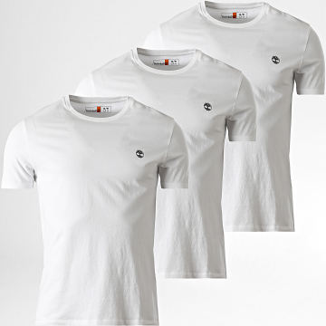 Timberland - Lot De 3 Tee Shirts Slim Dustan A6GH1 Blanc