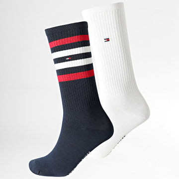 Tommy Hilfiger - Lot De 2 Paires De Chaussettes 2594 Blanc Bleu Marine
