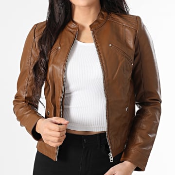 Vero Moda - Favodona Chaqueta de piel sintética camel para mujer