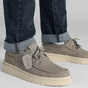Clarks - Scarpe Polden Moc in tela grigia